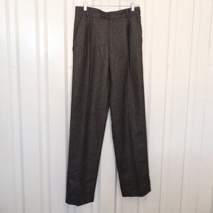 Gianni Versace Vintage Womens 80's Wool Pants Gray Blue Pleated Size IT 46 US 10